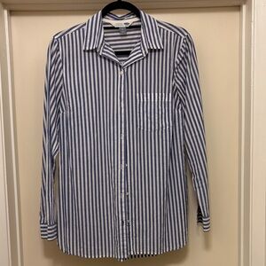 Old Navy Navy and White Striped Casual Shirt